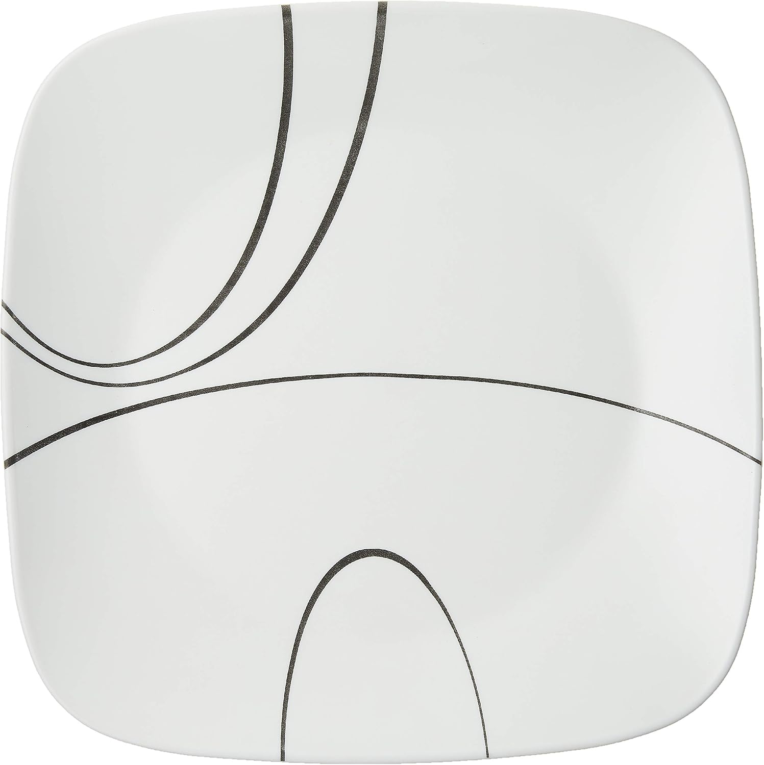 Square Simple Lines Dinner Plate Set, 6 Pack